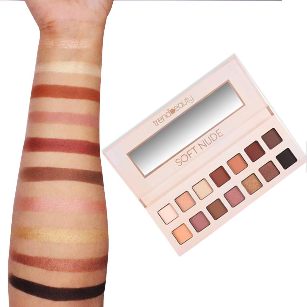    TREND BEAUTY EYESHADOW 14 COLOR PALETTE SOFT NUDE 4pc Set + 1 Full Size Product Worth 25% Value Free