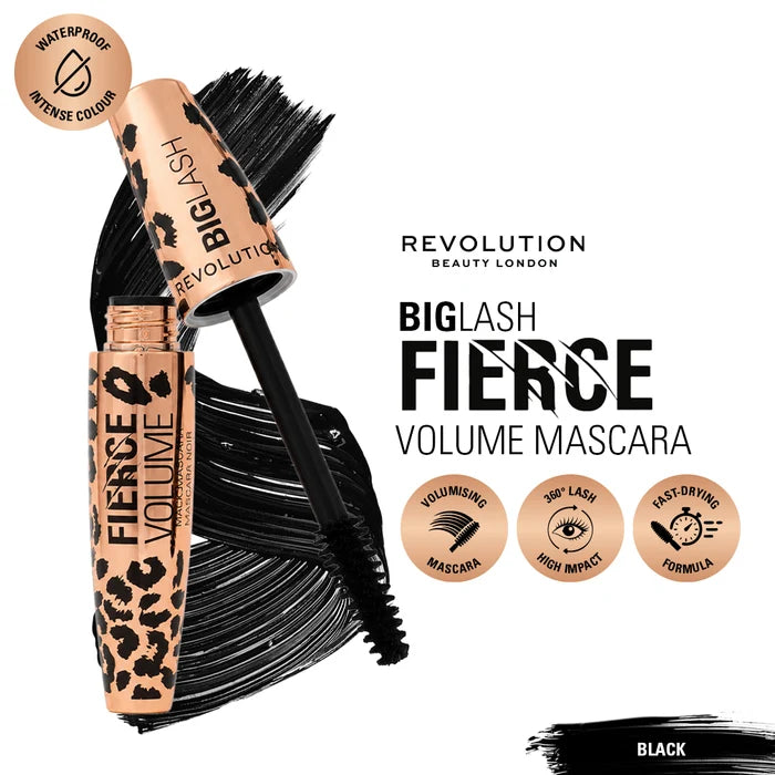 Revolution Big Lash Fierce Volume Mascara Black 4pc Set + 1 Full Size Product Worth 25% Value Free