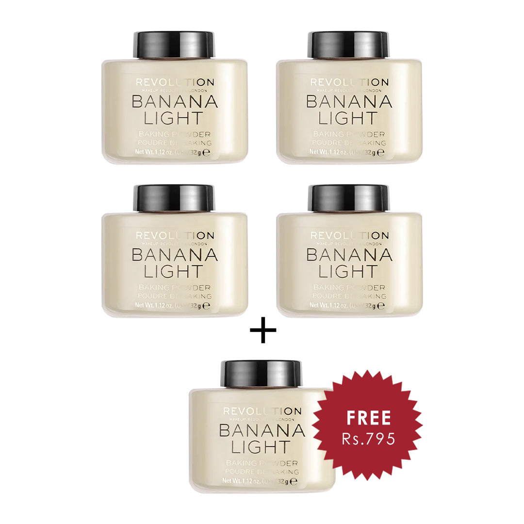 Revolution Loose Baking Powder Banana Light 4pc Set + 1 Full Size Product Worth 25% Value Free