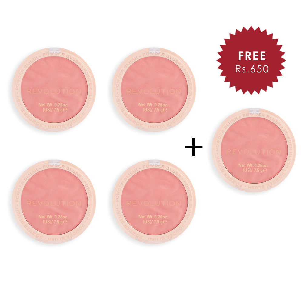 Makeup Revolution Reloaded Blusher Rhubarb Custard 4pc Set + 1 Full Size Product Worth 25% Value Free