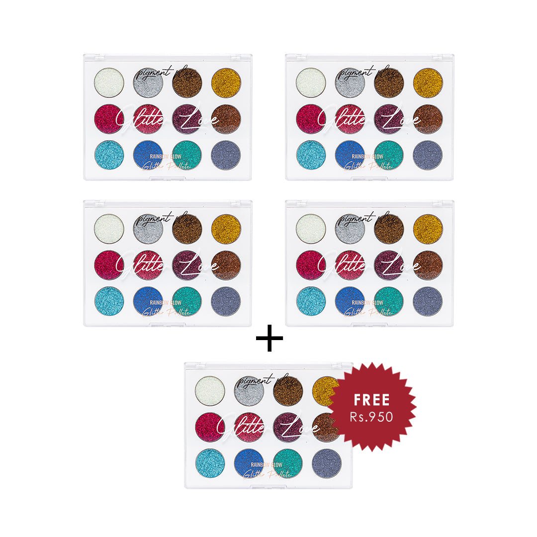 Pigment Play Max Effects Glitte Palette- Glitter Love 4pc Set + 1 Full Size Product Worth 25% Value Free