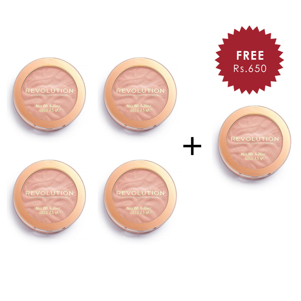Makeup Revolution Reloaded Blusher Sweet Pea 4pc Set + 1 Full Size Product Worth 25% Value Free