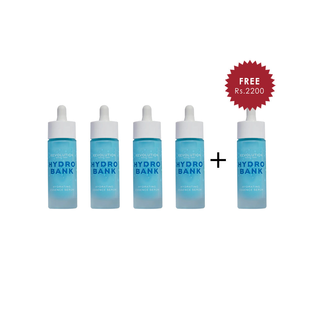 Revolution Skincare Hydro Bank Hydrating Essence Serum 4pc Set + 1 Full Size Product Worth 25% Value Free