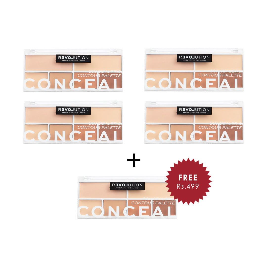 Revolution Relove Conceal Me Palette Light 4pc Set + 1 Full Size Product Worth 25% Value Free