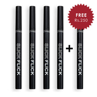Revolution Relove Slick Flick Eyeliner Black 4pc Set + 1 Full Size Product Worth 25% Value Free