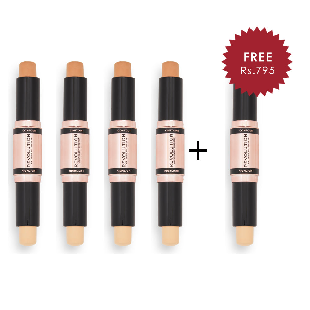 Revolution Fast Base Contour Stick Light 4pc Set + 1 Full Size Product Worth 25% Value Free