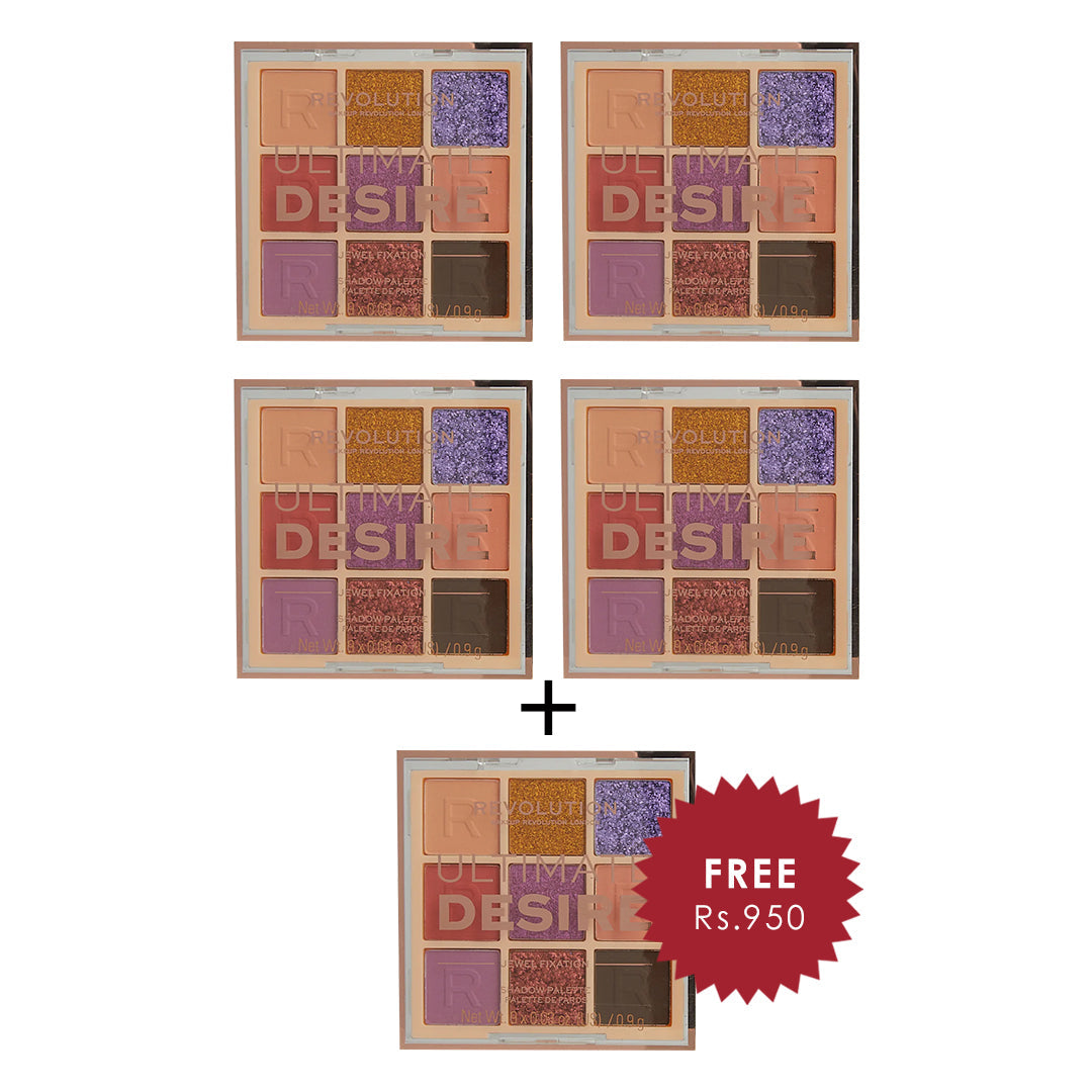 Revolution Ultimate Desire Shadow Palette Jewel Fixation 4pc Set + 1 Full Size Product Worth 25% Value Free