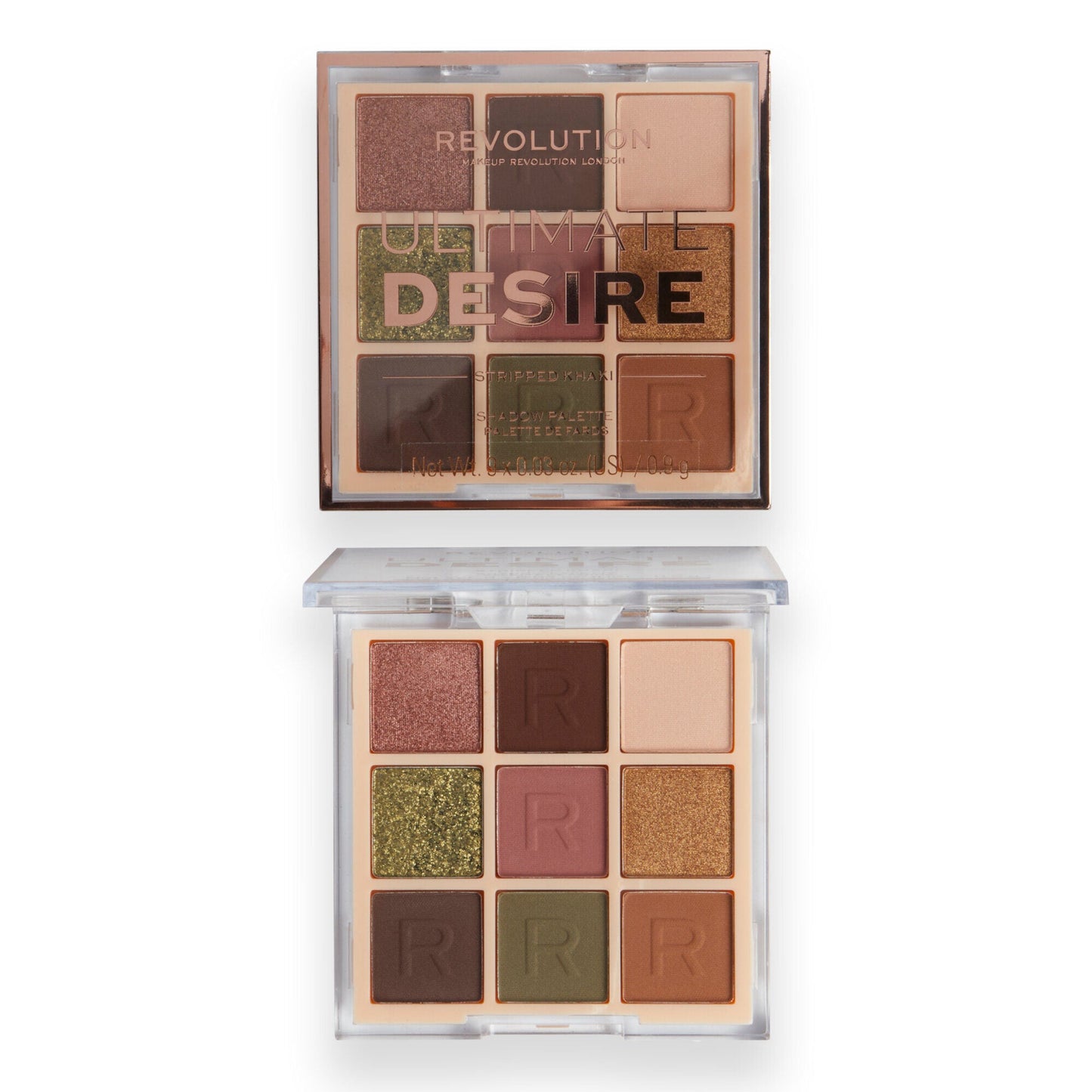 Revolution Ultimate Desire Shadow Palette Stripped Khaki 4pc Set + 1 Full Size Product Worth 25% Value Free