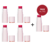 Makeup Revolution Skin Silk Marble Blush Stick Berry Flush 4pc Set + 1 Full Size Product Worth 25% Value Free