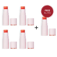 Makeup Revolution Skin Silk Marble Blush Stick Sunkissed Apricot 4pc Set + 1 Full Size Product Worth 25% Value Free