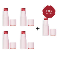 Makeup Revolution Skin Silk Marble Blush Stick Sundown Spice 4pc Set + 1 Full Size Product Worth 25% Value Free