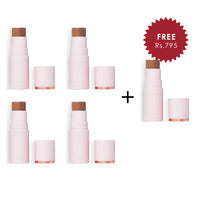 Makeup Revolution Skin Silk Bronzer Stick Medium Sunset 4pc Set + 1 Full Size Product Worth 25% Value Free