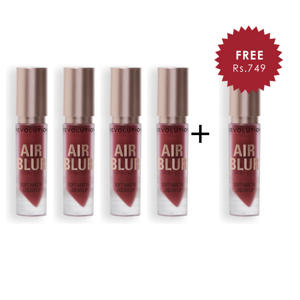 Makeup Revolution Air Blur Matte Liquid Lipstick Dreamy 4pc Set + 1 Full Size Product Worth 25% Value Free