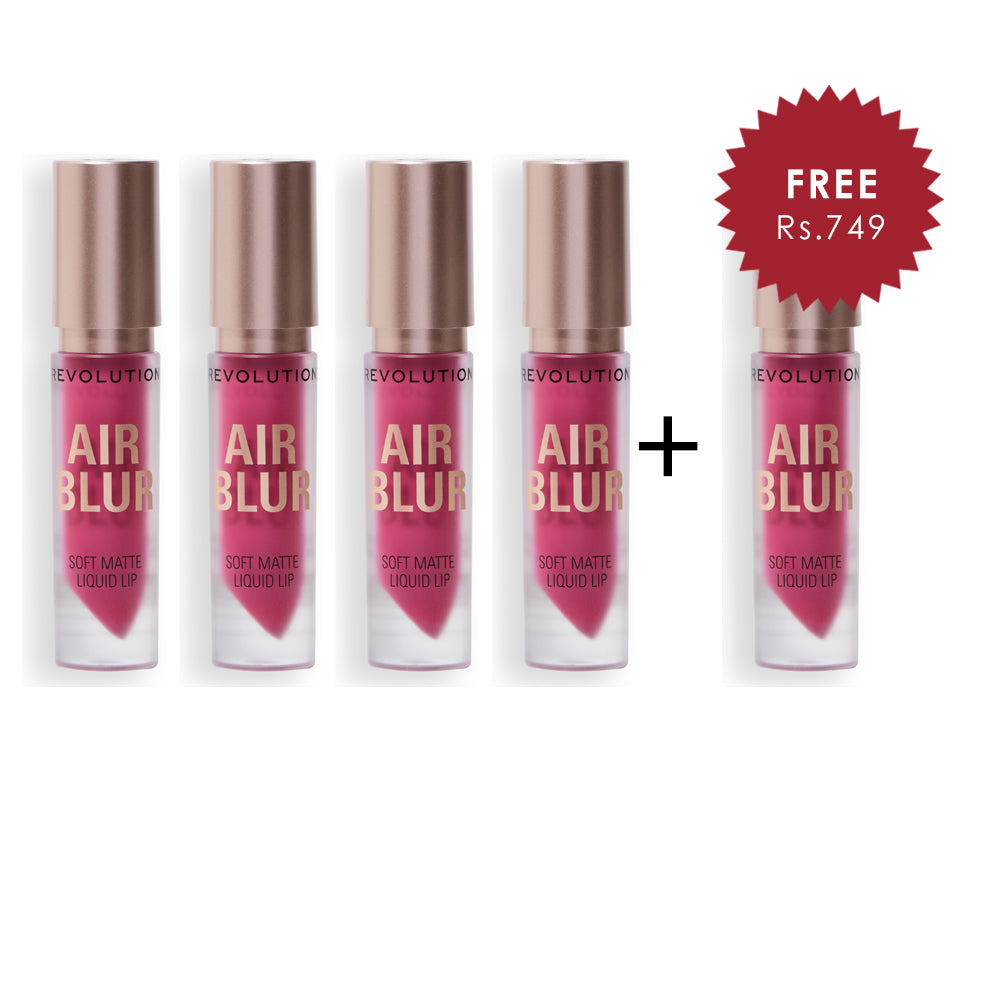 Makeup Revolution Air Blur Matte Liquid Lipstick Sultry 4pc Set + 1 Full Size Product Worth 25% Value Free