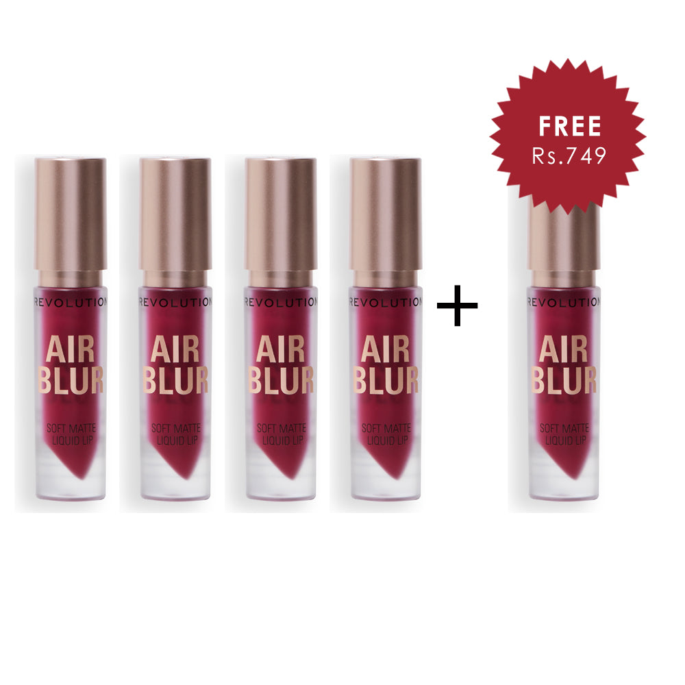 Makeup Revolution Air Blur Matte Liquid Lipstick Rosewood 4pc Set + 1 Full Size Product Worth 25% Value Free