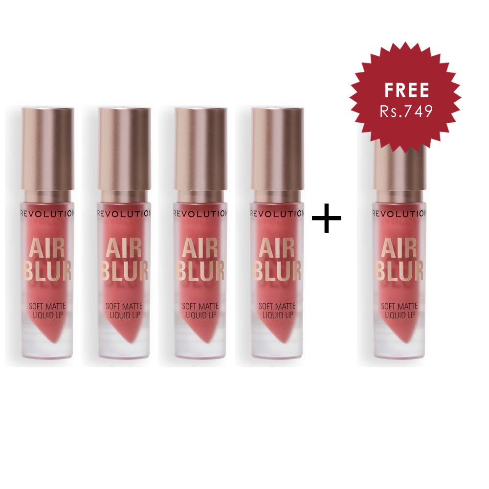 Makeup Revolution Air Blur Matte Liquid Lipstick Ballet 4pc Set + 1 Full Size Product Worth 25% Value Free