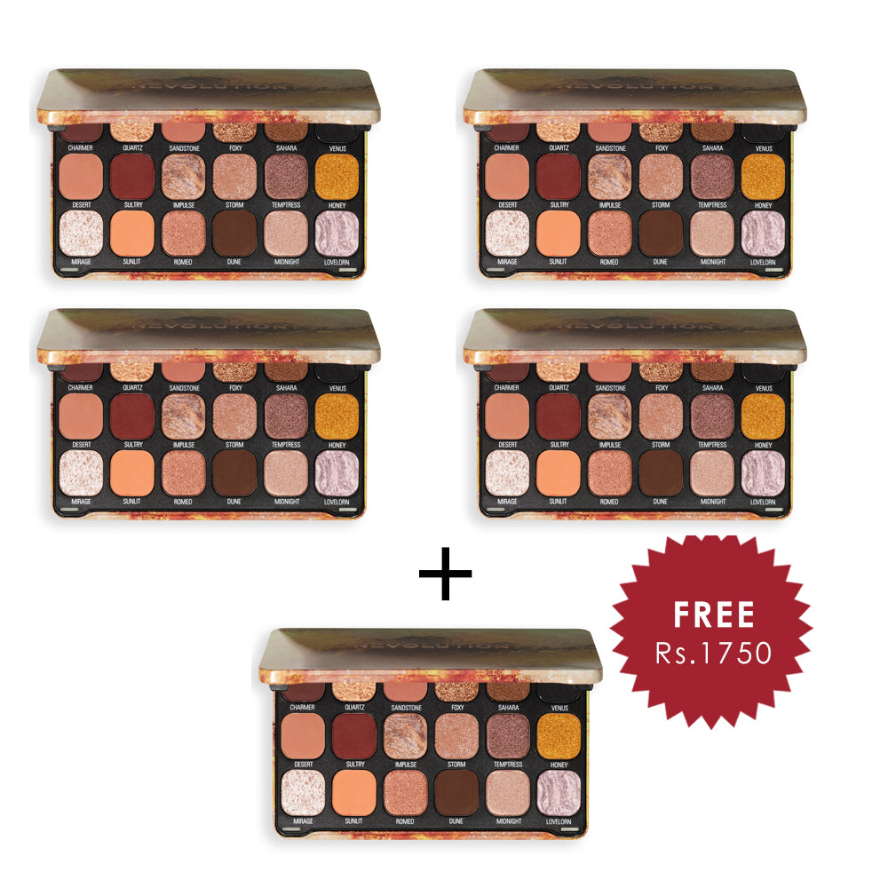 Makeup Revolution Forever Flawless Palette Bronze Temptation 4pc Set + 1 Full Size Product Worth 25% Value Free