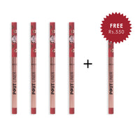 Makeup Revolution Pout Bomb Plumping Lip Liner Burnt Cherry Red 4pc Set + 1 Full Size Product Worth 25% Value Free