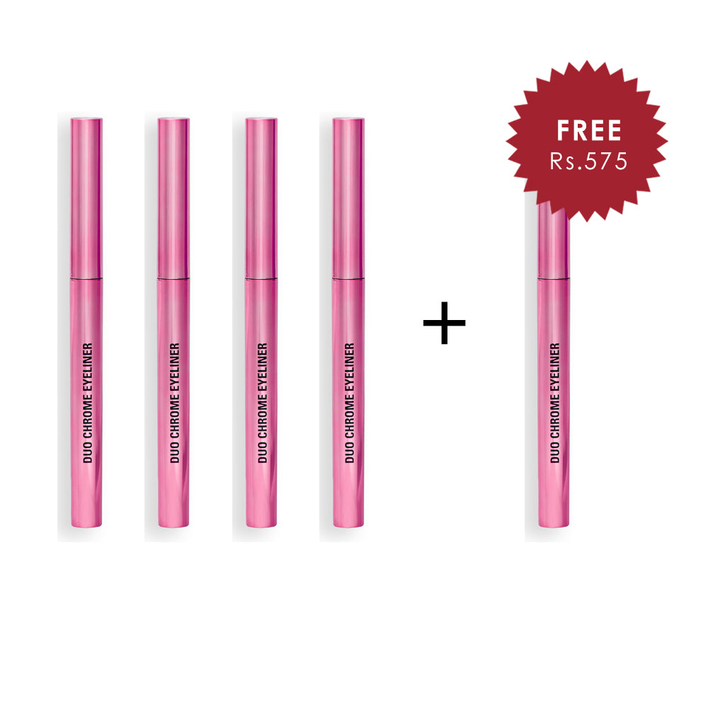 Makeup Revolution Metallic Duochrome Eyeliner Twisted Galaxy 4pc Set + 1 Full Size Product Worth 25% Value Free