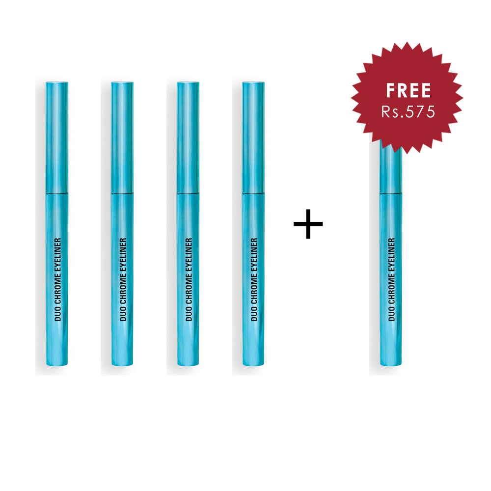 Makeup Revolution Metallic Duochrome Eyeliner Deep Space 4pc Set + 1 Full Size Product Worth 25% Value Free