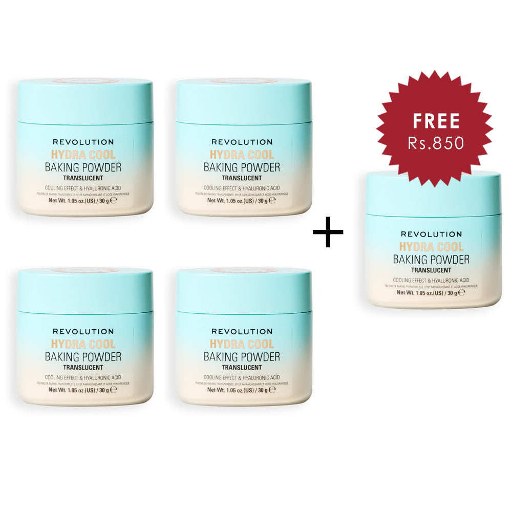 Revolution Hydra Cool Cooling Loose Baking Powder 4pc Set + 1 Full Size Product Worth 25% Value Free