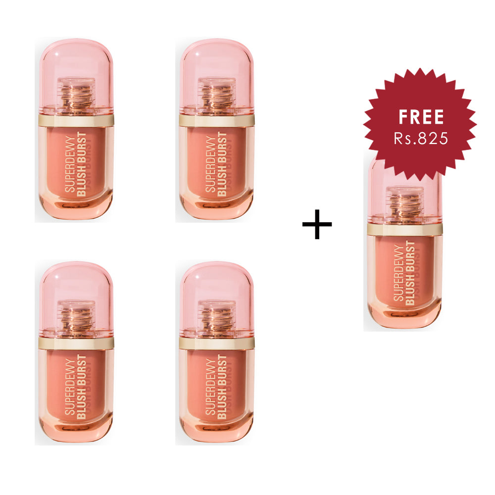 Revolution Superdewy Liquid Blush Burst Pink Fizz Soft Pink 4pc Set + 1 Full Size Product Worth 25% Value Free