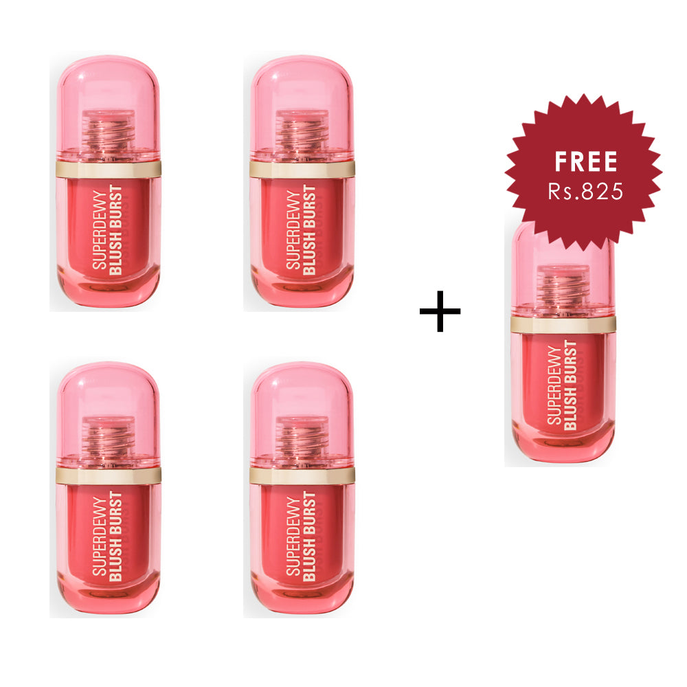 Revolution Superdewy Liquid Blush Burst Watermelon Pop Coral 4pc Set + 1 Full Size Product Worth 25% Value Free