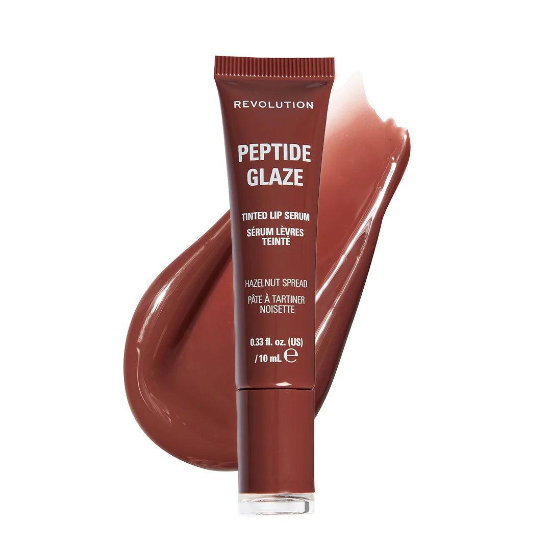 Revolution Peptide Glaze Tinted Lip Serum Hazelnut Spread 4pc Set + 1 Full Size Product Worth 25% Value Free