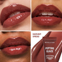 Revolution Peptide Glaze Tinted Lip Serum Hazelnut Spread 4pc Set + 1 Full Size Product Worth 25% Value Free