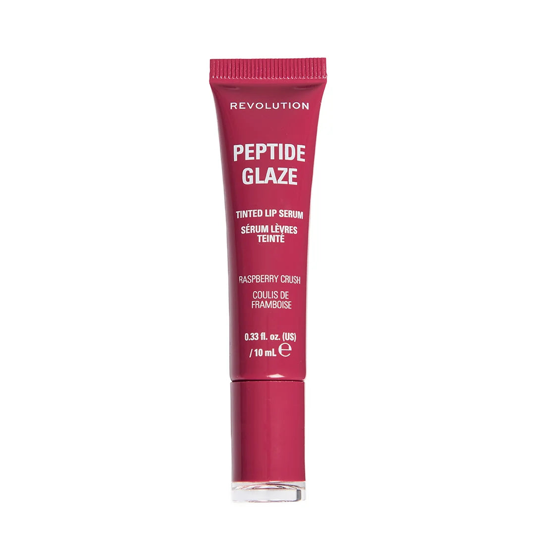 Revolution Peptide Glaze Tinted Lip Serum Raspberry Crush 4pc Set + 1 Full Size Product Worth 25% Value Free