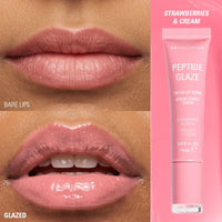 Revolution Peptide Glaze Tinted Lip Serum Strawberries & Cream 4pc Set + 1 Full Size Product Worth 25% Value Free