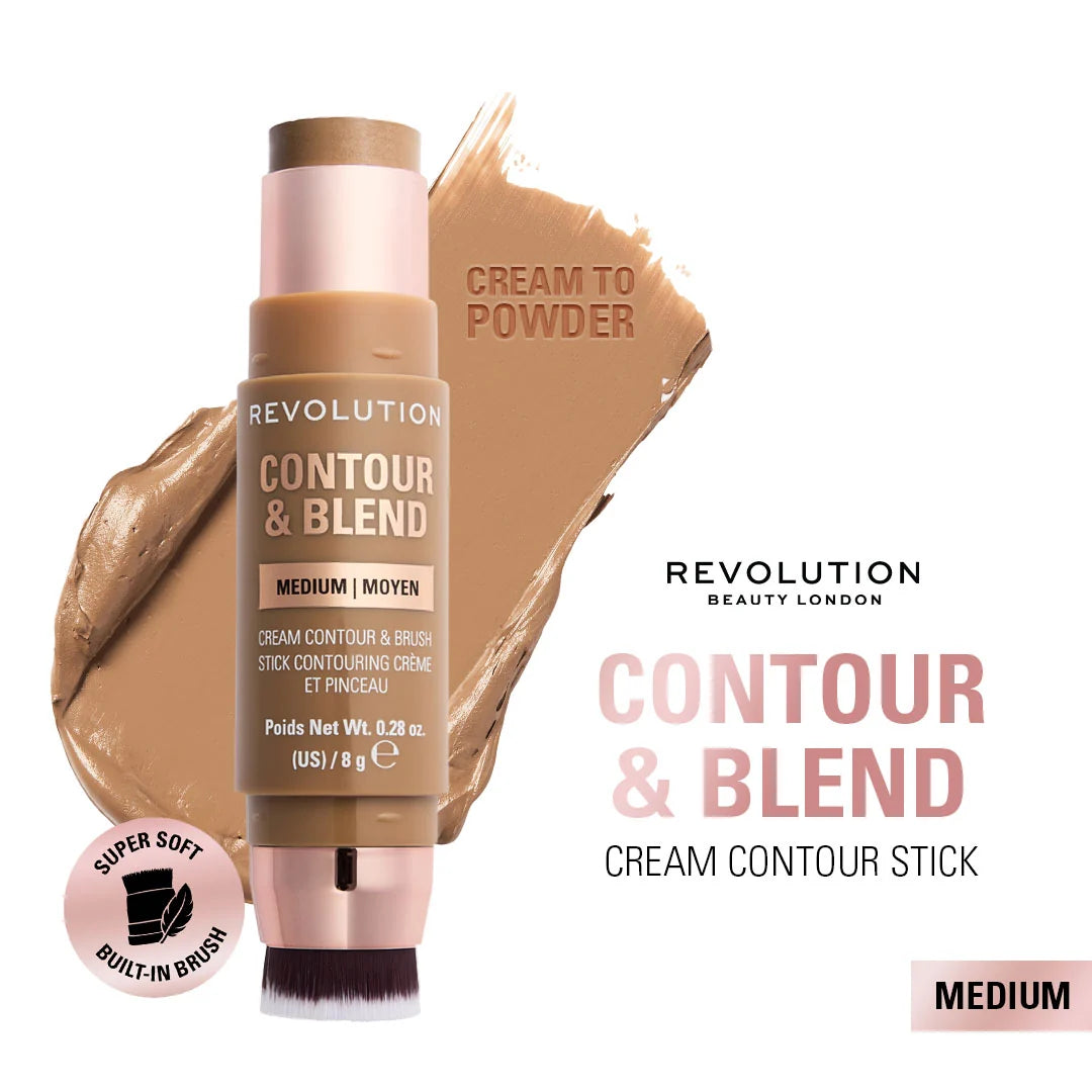 Makeup Revolution Reloaded Contour & Blend Stick Medium 4pc Set + 1 Full Size Product Worth 25% Value Free