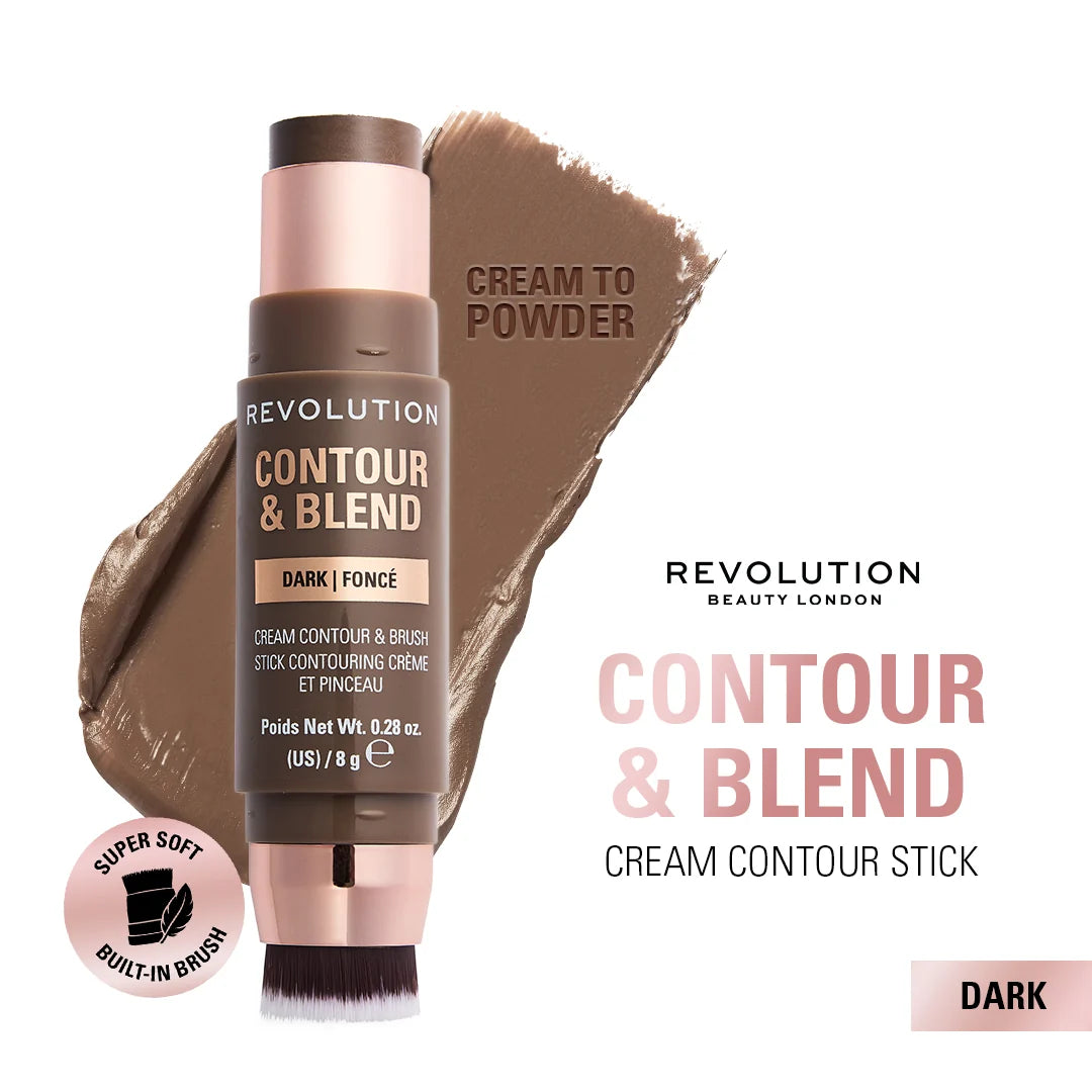 Makeup Revolution Reloaded Contour & Blend Stick Dark 4pc Set + 1 Full Size Product Worth 25% Value Free