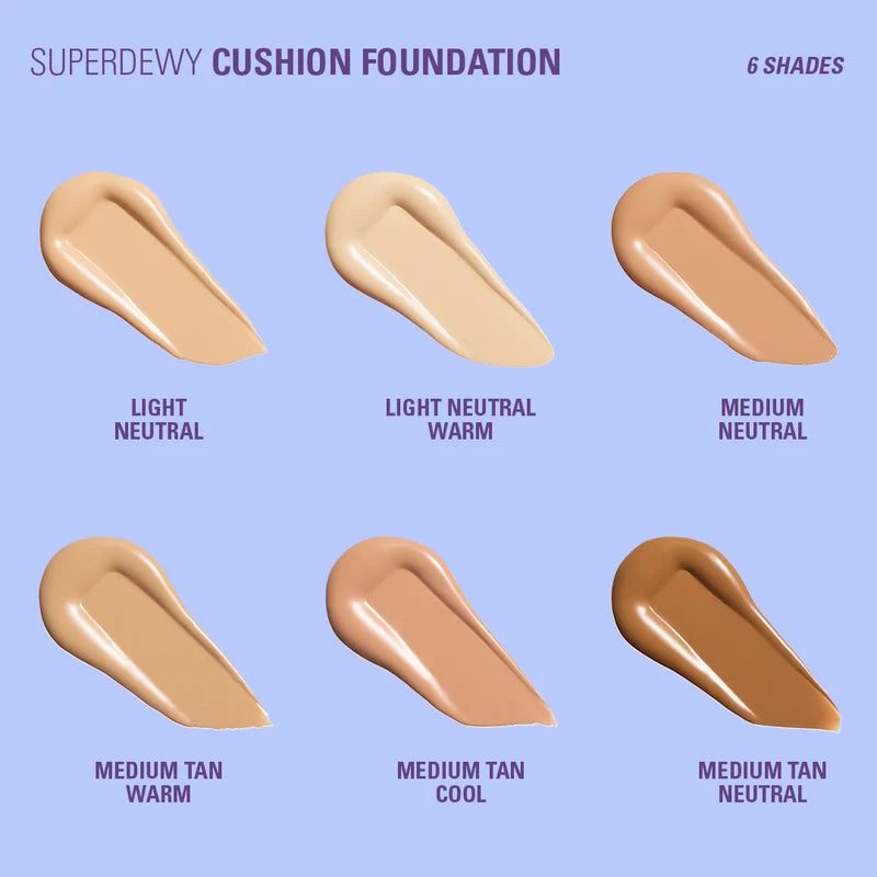 Revolution Superdewy Cushion Foundation Light Neutral 4pc Set + 1 Full Size Product Worth 25% Value Free
