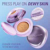 Revolution Superdewy Cushion Foundation Medium Tan Cool 4pc Set + 1 Full Size Product Worth 25% Value Free