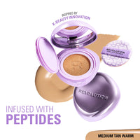 Revolution Superdewy Cushion Foundation Medium Tan Warm 4pc Set + 1 Full Size Product Worth 25% Value Free