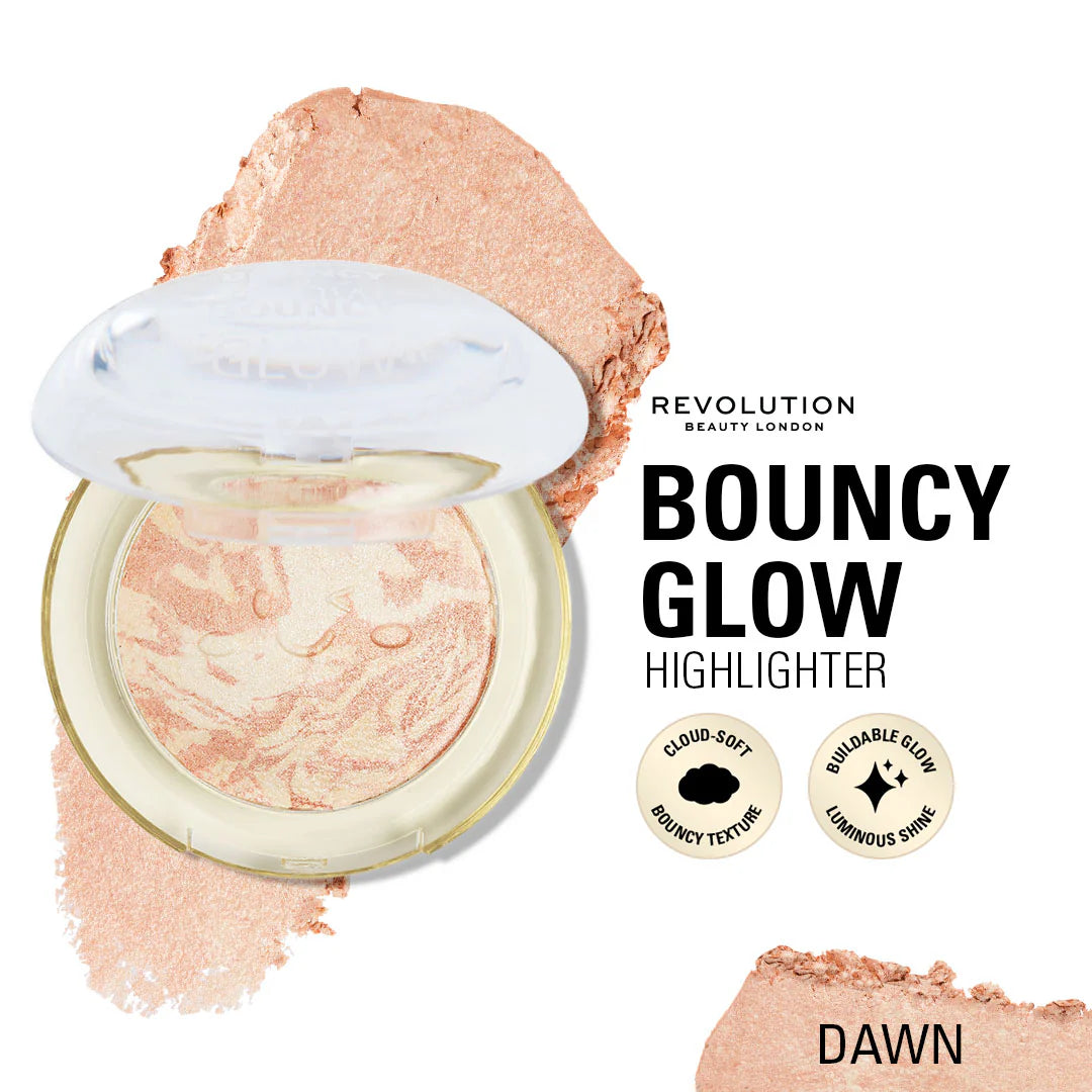 Revolution Bouncy Glow Highlighter Dawn 4pc Set + 1 Full Size Product Worth 25% Value Free