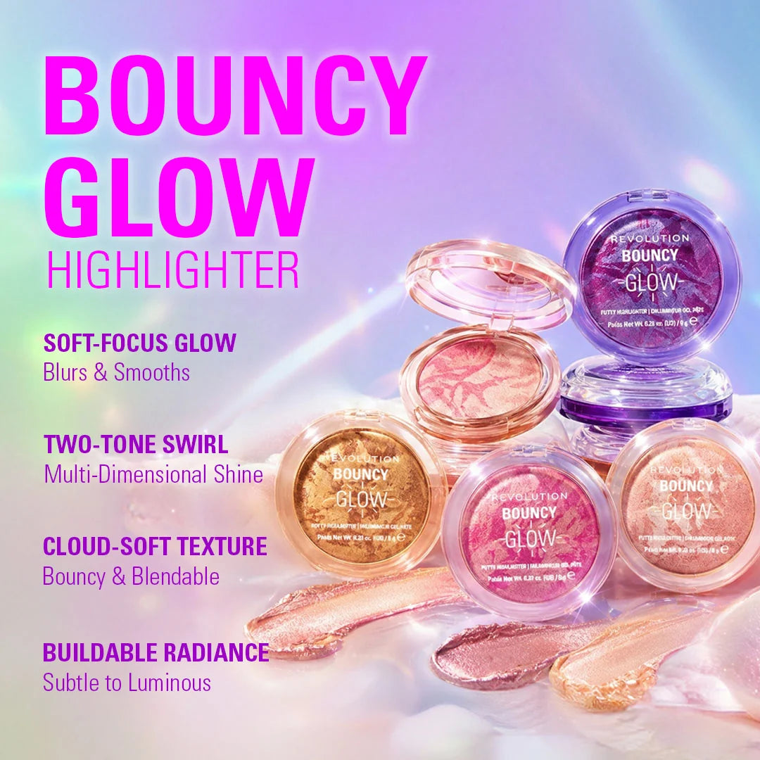 Revolution - Bouncy Glow Highlighter Twighlight 4pc Set + 1 Full Size Product Worth 25% Value Free