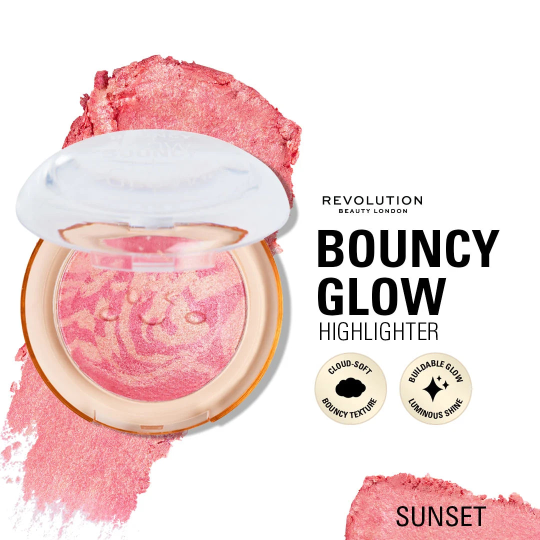 Revolution - Bouncy Glow Highlighter Sunset 4pc Set + 1 Full Size Product Worth 25% Value Free