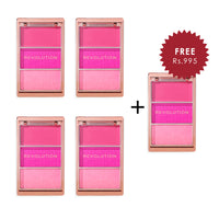 Makeup Revolution Blush Icon Palette Hot Pink Flag 4pc Set + 1 Full Size Product Worth 25% Value Free
