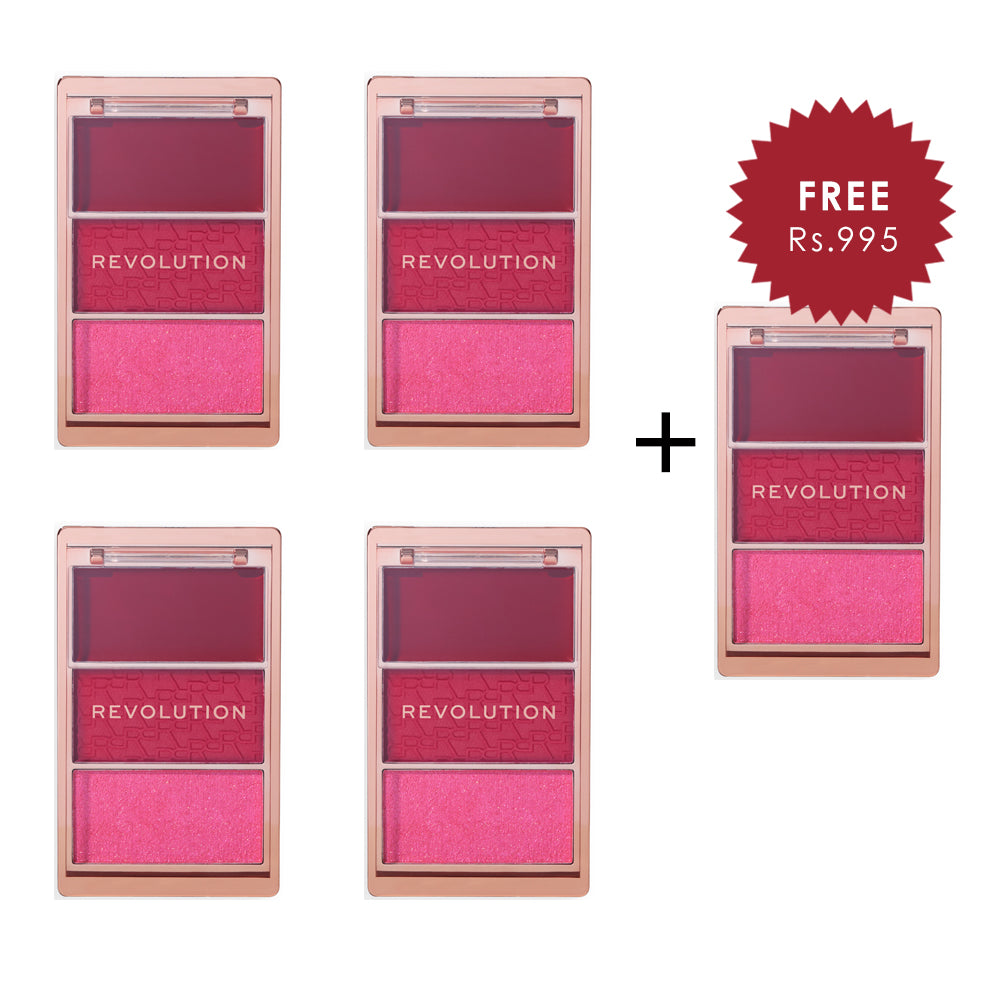 Makeup Revolution Blush Icon Palette My Cherry Truth 4pc Set + 1 Full Size Product Worth 25% Value Free
