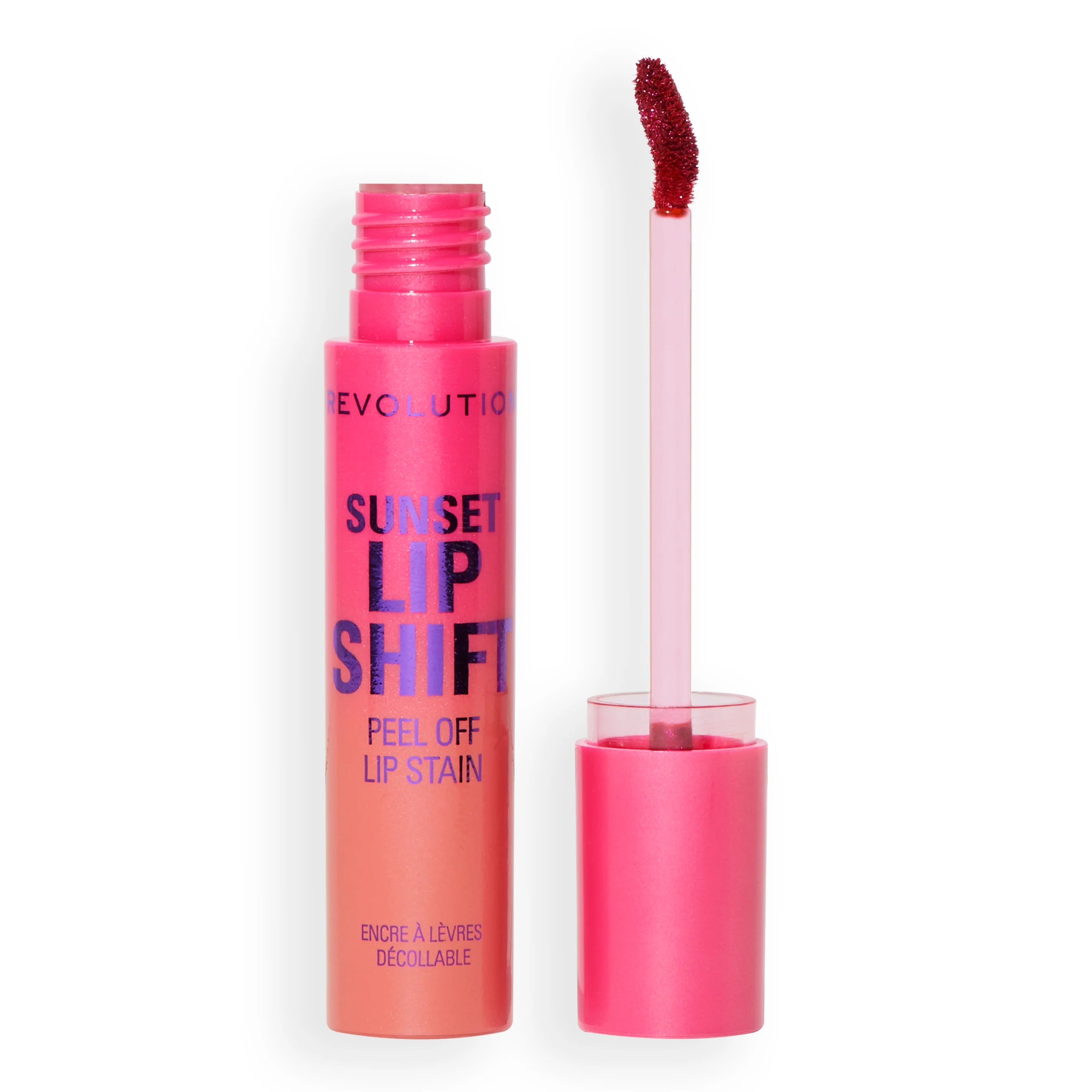 Revolution Sunset Lip Shift Peel Off Lip Stain - Flushed Pink 4pc Set + 1 Full Size Product Worth 25% Value Free