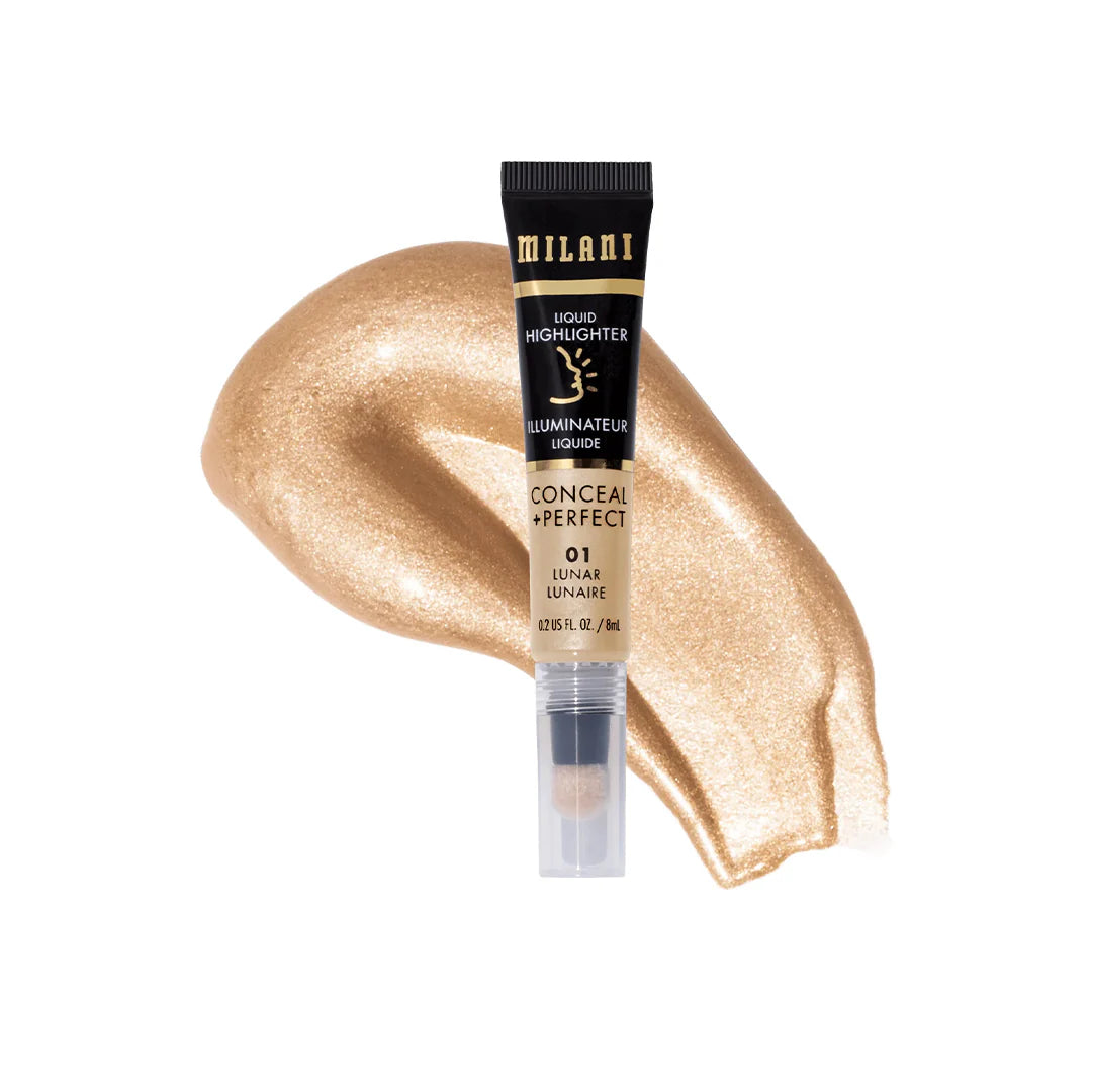 Milani Conceal + Perfect Liquid Highlighter-01 Lunar 4pc Set + 1 Full Size Product Worth 25% Value Free