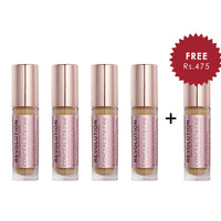 Makeup Revolution Conceal And Define Concealer - C12 4Pcs Set + 1 Full Size Product Worth 25% Value Free