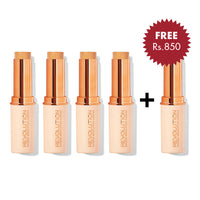 Makeup Revolution Fast Base Stick Foundation F8 4pc Set + 1 Full Size Product Worth 25% Value Free