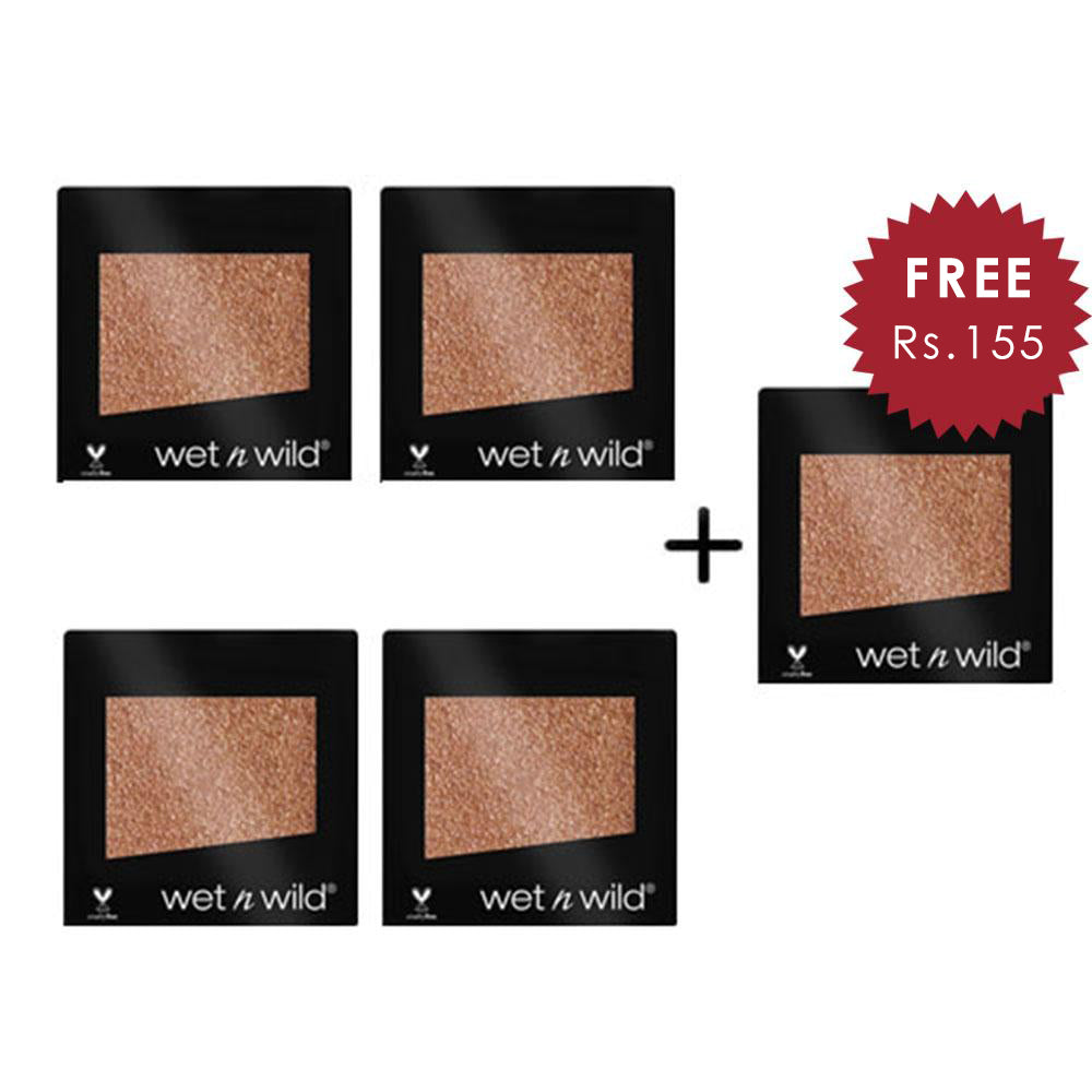 Wet N Wild Color Icon Eyeshadow Glitter Single - Nudecomer 4pc Set + 1 Full Size Product Worth 25% Value Free