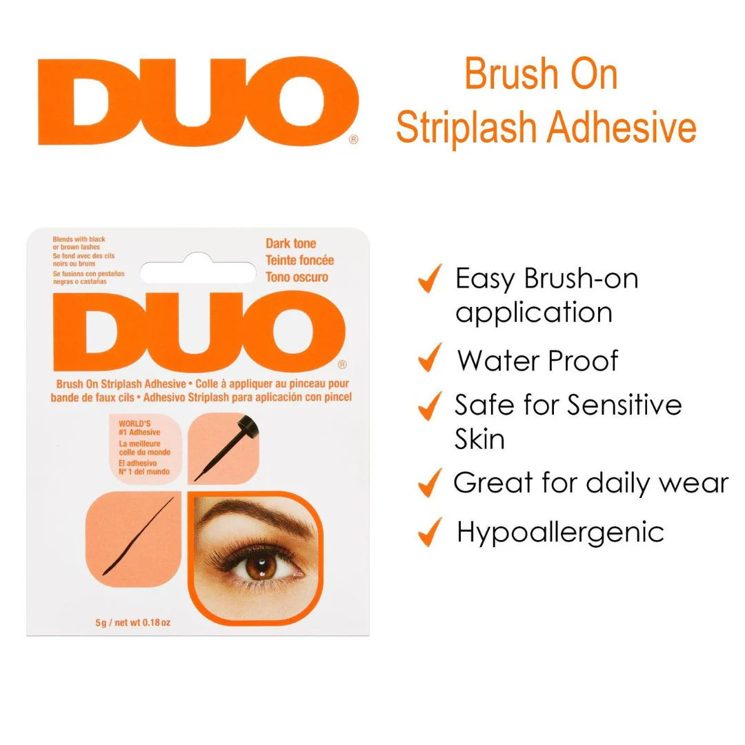 DUO Brush-On Striplash Adhesive, Dark 4pc Set + 1 Full Size Product Worth 25% Value Free