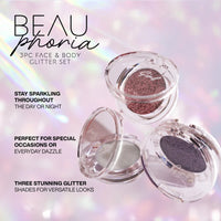 L.A.Girl Beau|Phoria 3Pc Glitter Topper Gift Set 4pc Set + 1 Full Size Product Worth 25% Value Free
