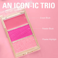 Makeup Revolution Blush Icon Palette Aura Points Rose 4pc Set + 1 Full Size Product Worth 25% Value Free