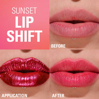 Revolution Sunset Lip Shift Peel Off Lip Stain - Flushed Pink 4pc Set + 1 Full Size Product Worth 25% Value Free